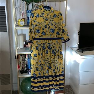 Yellow and Blue floral dress